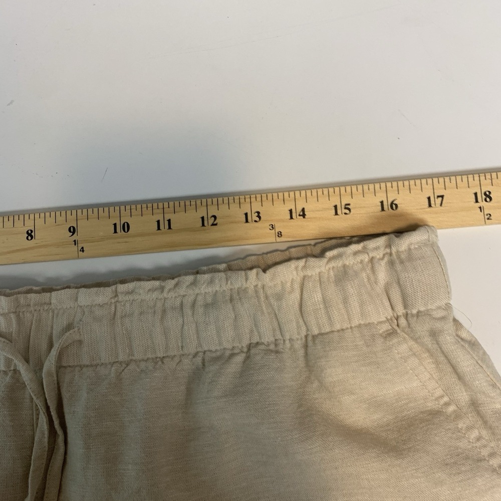 Gap Shorts Womens Large Linen Blend Pull-On Khaki Sand Beach Coastal High Waist - Picture 8 of 10